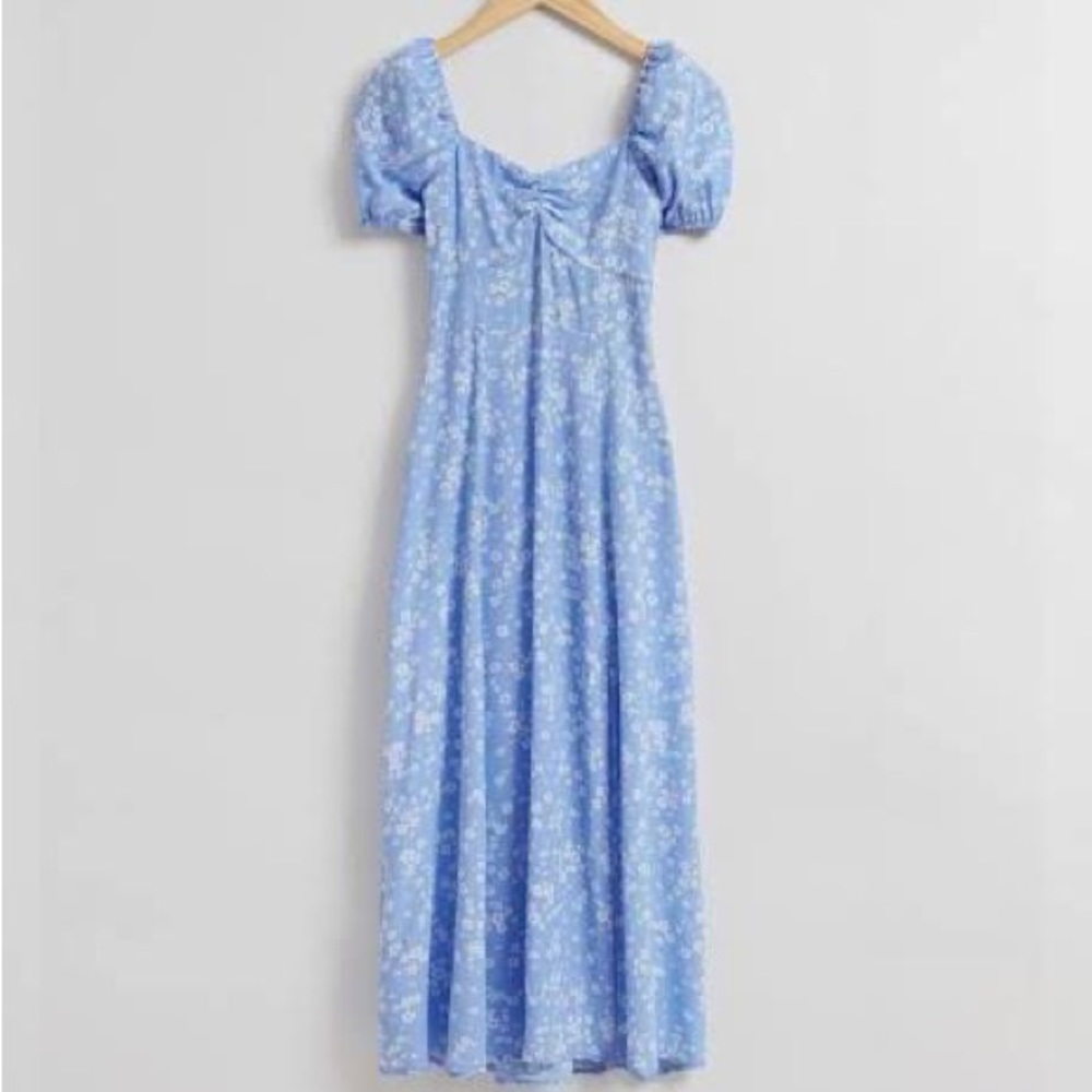 & Other Stories Flowy Puff Sleeve Midi Dress